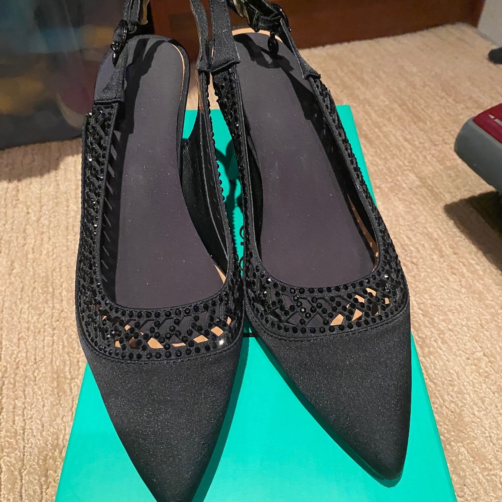 J.Renee’ Naiara black   satin heels